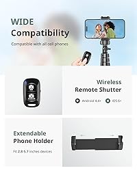 SENSYNE 62" Phone Tripod & Selfie Stick, Extendable