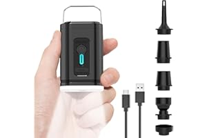 NeoRov Mini Air Pump Pro X1,Portable Air Pump with Camping Light,Type-C Rechargeable,Quick Inflate Deflate for Sleeping Pads, Air Mattress, Pool Toys, Floats, Swimming Ring, Vacuum Storage Bags