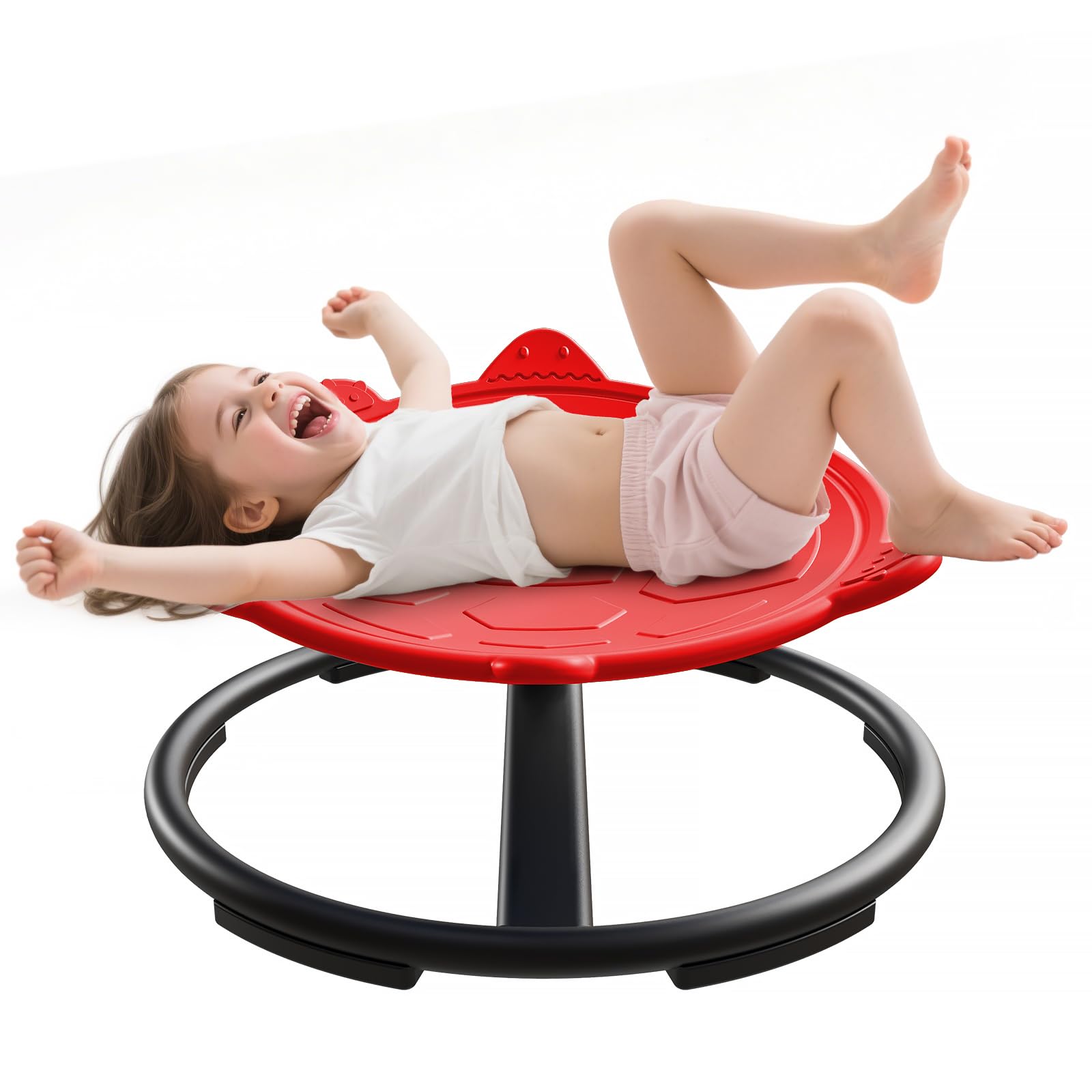 Photo 1 of Spinning Chair for Autistic Kids, Autism Spinning with Metal Base & Non-Slip Design, Sensory Swivel Enhances Motor Skills, Sensory Swivel Chair with Non-Slip Design (Red)