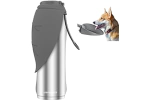 URPOWER 27 Oz Large Dog Water Bottle, Double Wall Insulated Stainless Steel Dog Travel Water Bottle Leak Proof Portable Pet Water Dispenser BPA-Free Drinking Bowl for Dog Outdoor Walking, Hiking
