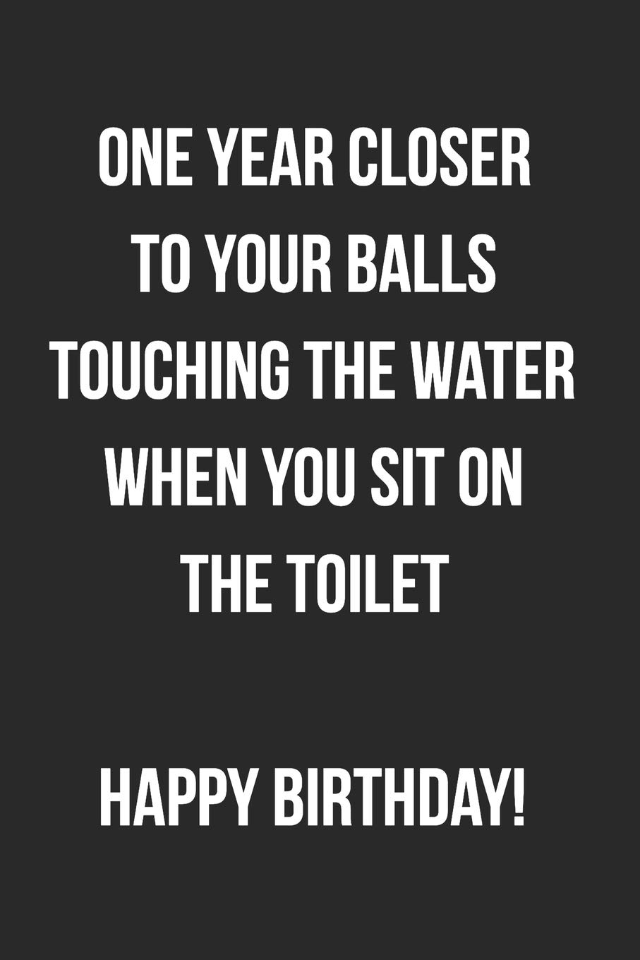 One Year Closer To Your Balls Touching The Water When You Sit On The Toilet Funny Birthday Journal For Adults Blank Lined Notebook Gag Gift For Men Bs Birthday Creations 9781692865146 Amazon Com
