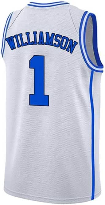 Amazon.com: Mens Williamson Jersey Duke 1 Jerseys Adult Basketball University Zion Jersey White ...