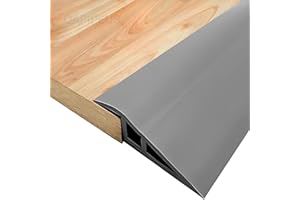 QAPIPEUS Vinyl Door Threshold Ramps for Doorways, Floor Transition Strip Threshold Ramp Self-Adhesive, Transition-Strip Wheelchairs Ramps, Home Reducer Edge Trim, Threshold Strip 1/2''~3/5'' (Grey, 72inch)