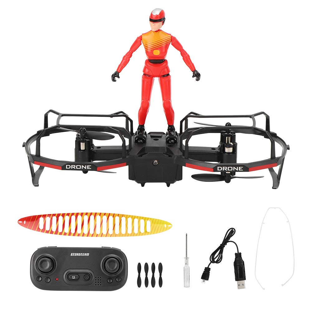 RC Drone, 2.4GHz 2‑Axle RC Stunt Paraglider Drone Altitude Hold Mode Drone Quadcopter 4CH Remote Control Drone with 2-IN-1 Filght Mode(Red)