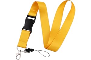 juanooo Yellow Neck Badge Lanyard for Keys & ID Badge Cute Key Keychain Lanyard for Women Staff Teachers Girls Cool Breakaway Key Lanyard for Men