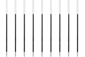 MengRan 3.85'' Ballpoint Ink Pen Refills for Click Pens, 1 mm Medium Point Tip, (Refills-Black ink-10Pcs)