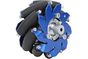 HYUDUO 4in Mecanum Wheel Left Aluminum with TPU Rubber Rollers Industrial Robot Accessories 50mm / 2in Wheel Width with Coupling