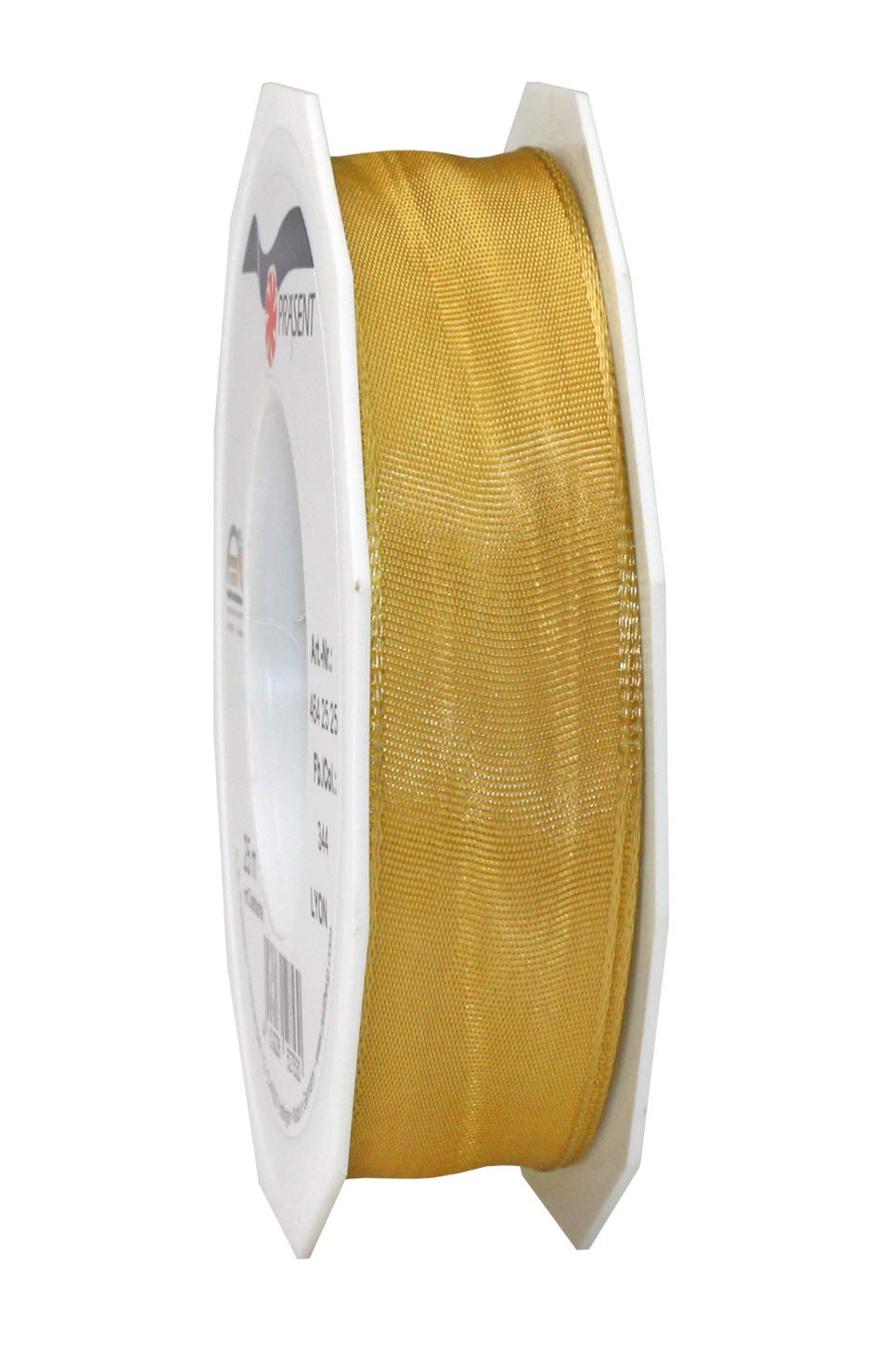 Präsent - Lyon Wired Taffeta Ribbon Ocher 25 mm Width, 25 m Length