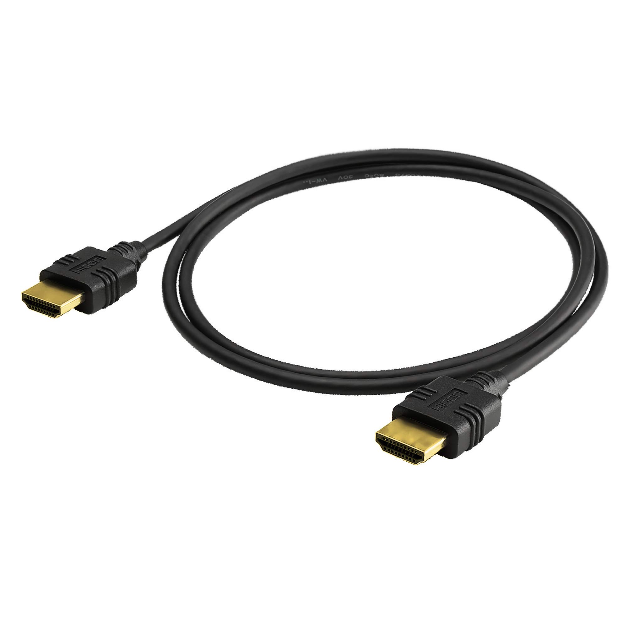HICON 4K 60fps UHD HDMI Cable Premium High Speed 18Gbps HDR 10 3D with Ethernet 0.3m Compact Highly Flexible HI-HIMM