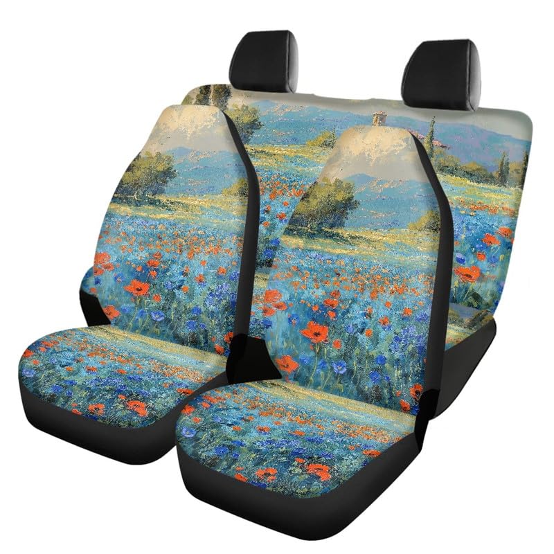 Semiouray Retro Floral Oil Painting Anti-Slip Car