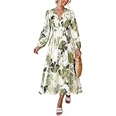 Maxigerui Women's Long Sleeve Floral Maxi Dress 2026 Spring Summer Wedding Guest Dress