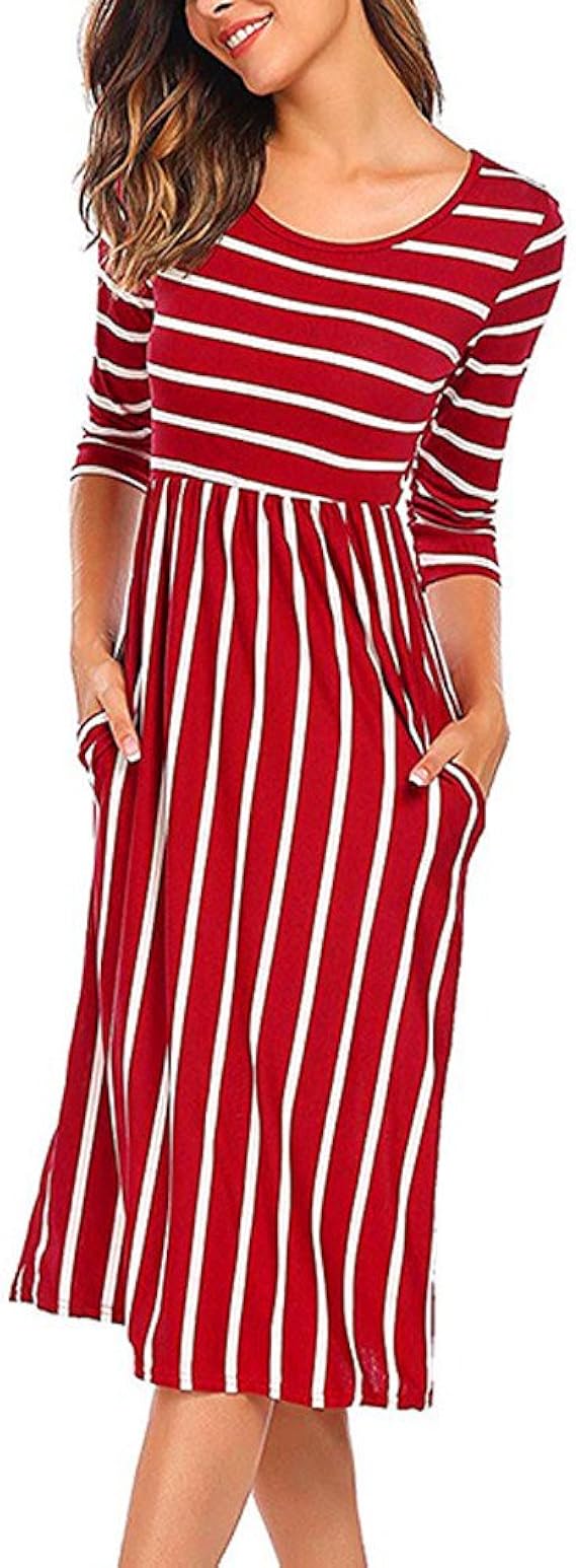 Amazon Lze 18 ワンピース ドレス レディース ノースリーブ ストライプ ロング丈 ロングワンピ スカート エレガント セクシー 夏服 海辺 服 ファッション小物 通販