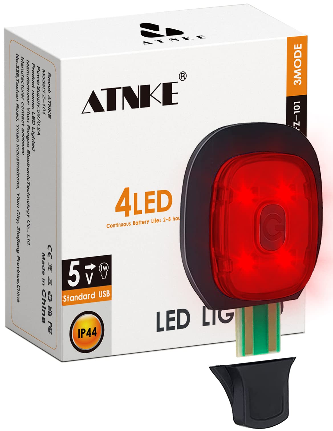 ATNKE Replacement LED Lights for Lighted Beanie Cap,USB Rechargeable Ultra Bright Waterproof Light Lamp Red and Blue Flashing Alarm Headlamp/Red Light