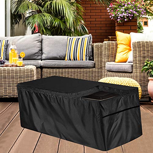 AlexHoumie Auflagenbox/Kissenbox Cover Mit Reißverschluss 210D Silberbeschichtetem Oxford-Stoff Patio Deck Box Abdeckung… – Bild 8