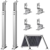 Yibonra Solar Panel Mounting Brackets, 14-27IN Adjust Solar Panel Rack | Adjustable Solar Panel Tilt Mount, 14-27" Extendable Arms, 15-30&deg; Angle, Fits 50-400W Panels, for Flat Roof, RV, Boat