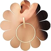 Allereyae Vintage Hollow Circle Drop Earrings Circle Bar Stud Earrings Large Hoop Dangle Earrings Gold Open Circle Earrings Jewelry