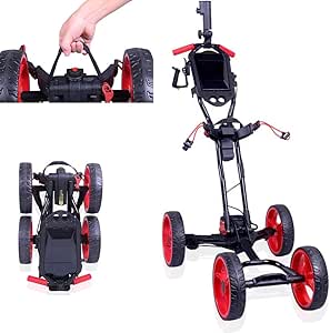 LJ Carro de golf plegable automático de empuje y tracción de 3 ruedas