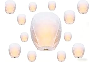 GENERIC 12 Pack White Paper Lanterns with Marker Pen for Family Gatherings, Weddings & Party Decorations