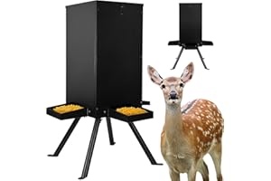 Prolee 50-80lbs Deer Feeder,Weatherproof Deer Feeders for Hunting with 4 Feeding Tray and 4-Leg Stand,Heavy Duty Metal Hunting Game Feeder for Deers and Wildlife
