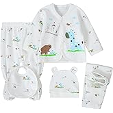 FITFIFTH POD Unisex Baby Clothes 5 Piece Layette Sets Cotton Newborn Clothes Gift Set For 0-3 Months