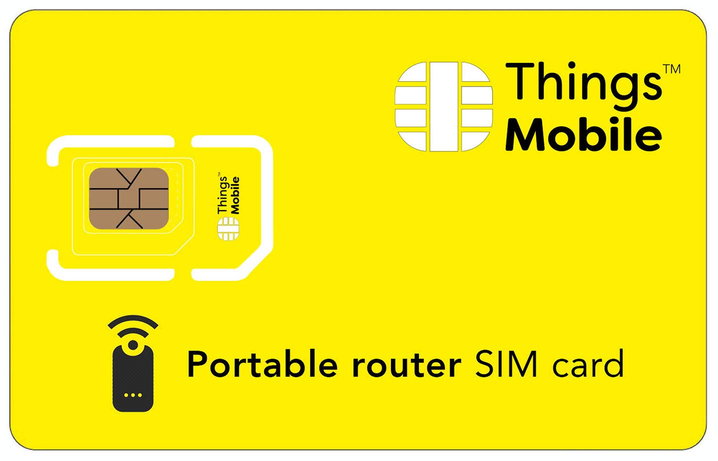 SIM Card for PORTABLE ROUTER - Things Mobile - with Global Coverage and Multi-Operator GSM/2G/3G/4G LTE Network, No Fixed Costs, No Expiration Date and Competitive Rates, with €10 Credit Included