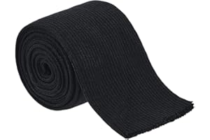 BENECREAT Black Knit Cuff Ribbing, 43x2.9 Inch Ribbing Cuff Sleeve Tubular Rib Cuffing Replacement for Waistband Leg Arms Wea