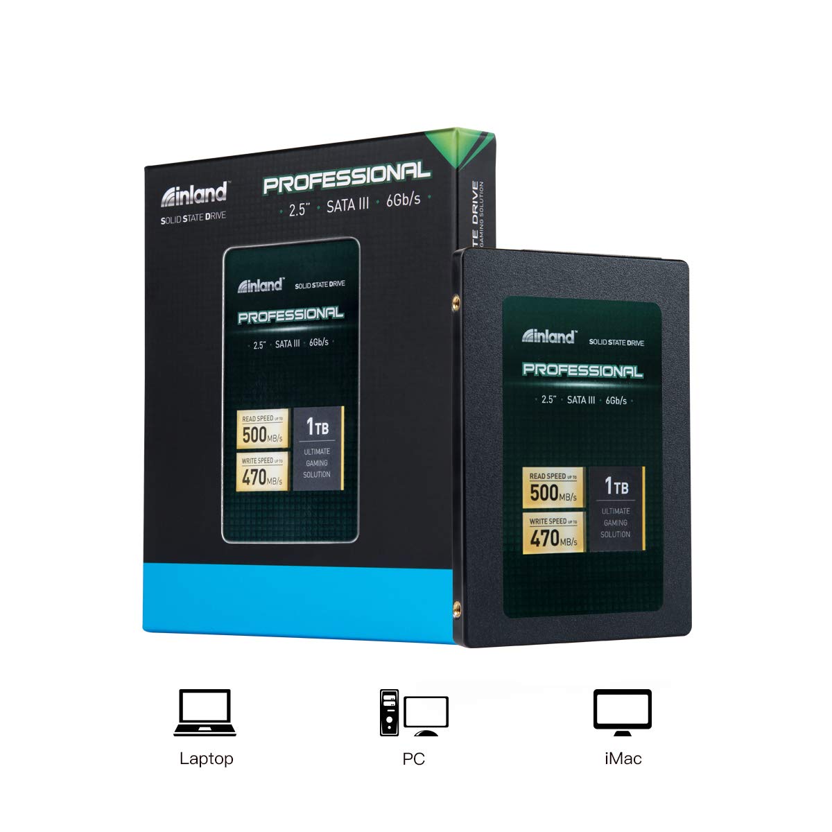 INLAND Professional 1TB SSD 3D NAND SATA III 6Gb/s 2.5