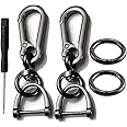 Imeisuit 2 Sets Car Keychain car key clip Quick-Release Horseshoe Shape D-Ring Key Fob Holder with Round Carabiner Keychain