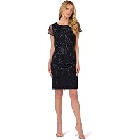 Amazon.com: Adrianna Papell Women's Beaded Mesh Velvet Dress, Gem Green, 4  : Clothing, Shoes & Jewelry