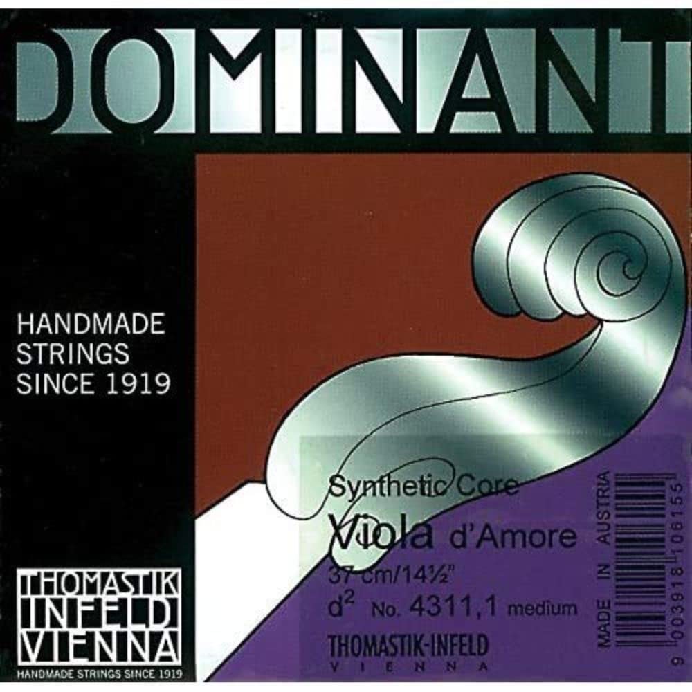 Thomastik single string for viola d'amore Dominant scale length 38.5cm - D' string resonance, steel wound
