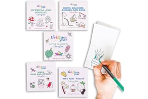 A Brighter Year 5 Piece Mini Coloring Book Variety Pack Pocket Size Small Gifts for Coworkers 3x3 inches On-The-Go Travel Size Creating and Mindful Coloring Book, 50 Pages of Stress + Anxiety Relief