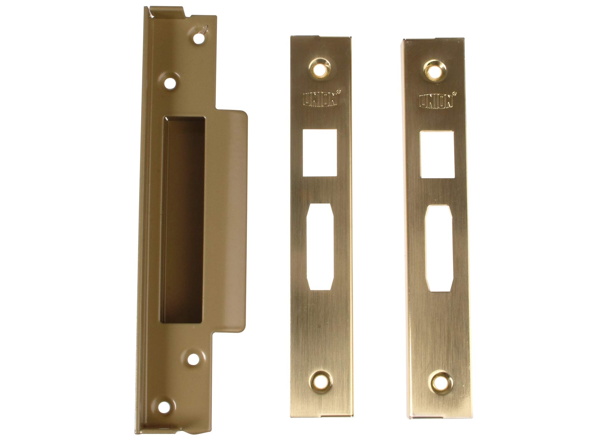 Union Locks Strongbolt 2200 Mortice Sash Lock Rebate Kit 13mm - Brass Satin (Boxed)