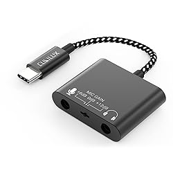 Cubilux USB C Mic Splitter for Lav Microphone,TRS