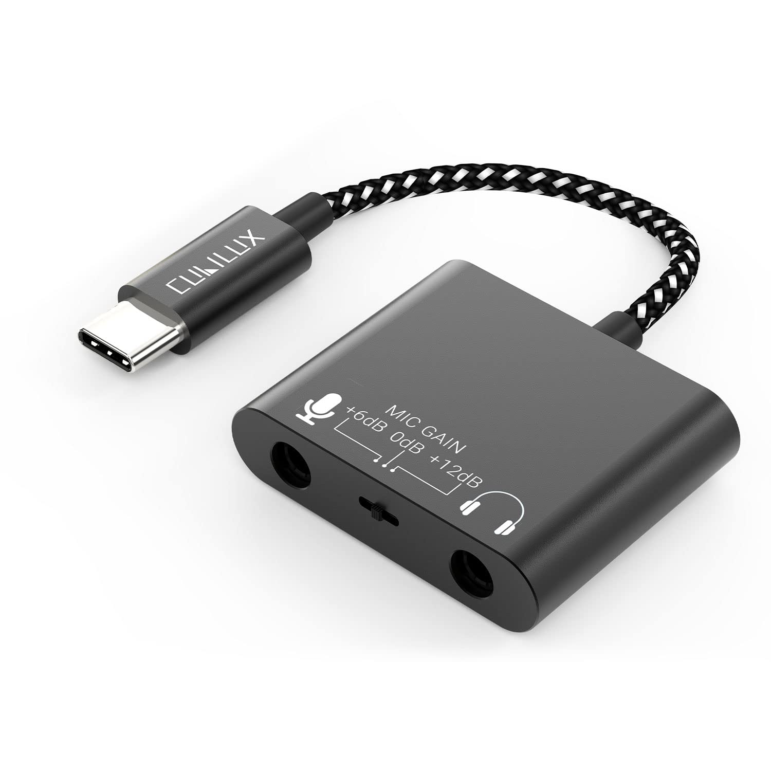 Cubilux USB C Mic Splitter for Lav Microphone,TRS