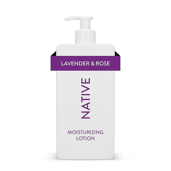 NATIVE BODY LOTION, LAVENDER & ROSE, 48-HOUR HYDRATION FOR DRY & SENSITIVE SKIN, MADE WITH PLANT-BASED MOISTURIZERS LIKE SHEA BUTTER, SILICONE & PARABEN FREE, 16.5 FL OZ