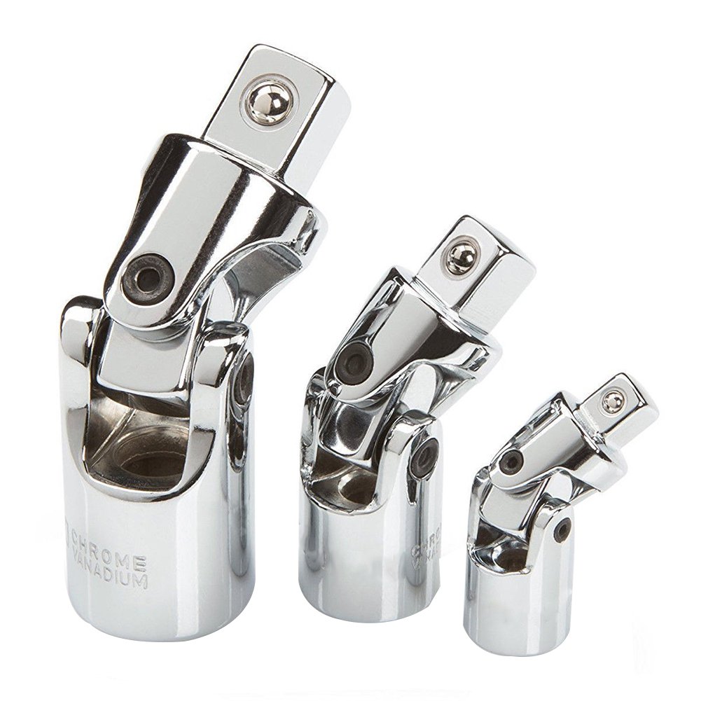 Gasea 3pcs 1/4" 3/8" 1/2" Drive Impact Universal Joint Socket Wrench Adapter Set Swivel Drive Adapter Reducer Tool