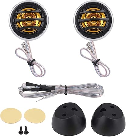 Amazon ｑiilu 2個 12v Dc 150w 車ミニスーパーパワー オーディオツイーター スピーカー スピーカーホーン 非磁性 純銅 配線 スピーカー 車 バイク