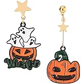 Halloween Spooky Dangle Earrings - Cute Fun Drop Earrings Lightweight for Woman Teen Girls, Halloween Costume Jewelry