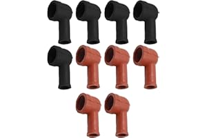 Newnessai 10 Pcs Battery Terminal Insulating Boots, 14MM Terminal x 8MM Cable Angled Terminal Insulating Cap for Protecting C