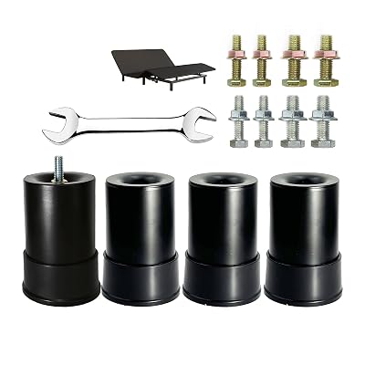 4 Inch Metal Adjustable Bed Base Frame Leg Replacement Heavy Duty Extra Height Leg Compatible with 89% of Frameworks Such as M8 M10 Thread (Set of 4)