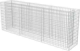 tidyard Gabionen Hochbeet | Gabionenk?rbe | befüllbare Steink?rbe | aus Stahl 270 x 50 x 100 cm (L x B x H), Silbern, Drahtkorb Blumentopf Gabione Pflanzenkorb