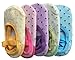 Kisgyst 5 Pairs Baby Girls Toddler Cartoon Dots Anti Slip Skid Foot Socks No-Show Crew Cotton Socks Sneakers 10-30 Months