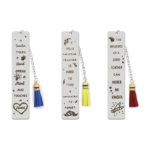 ALLY-MAGIC Teacher Bookmark Gifts, 3 PCS Thank You Teacher Gift Graduation Birthday Teachers Day Christmas Retirement Gifts Y4JSJSQ