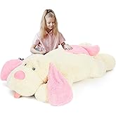 MorisMos Giant Dog Stuffed Animals, 51inch Large Stuffed Dog Plush Soft Big Pillow Gifts for Kids,Girls, Boys, Pink