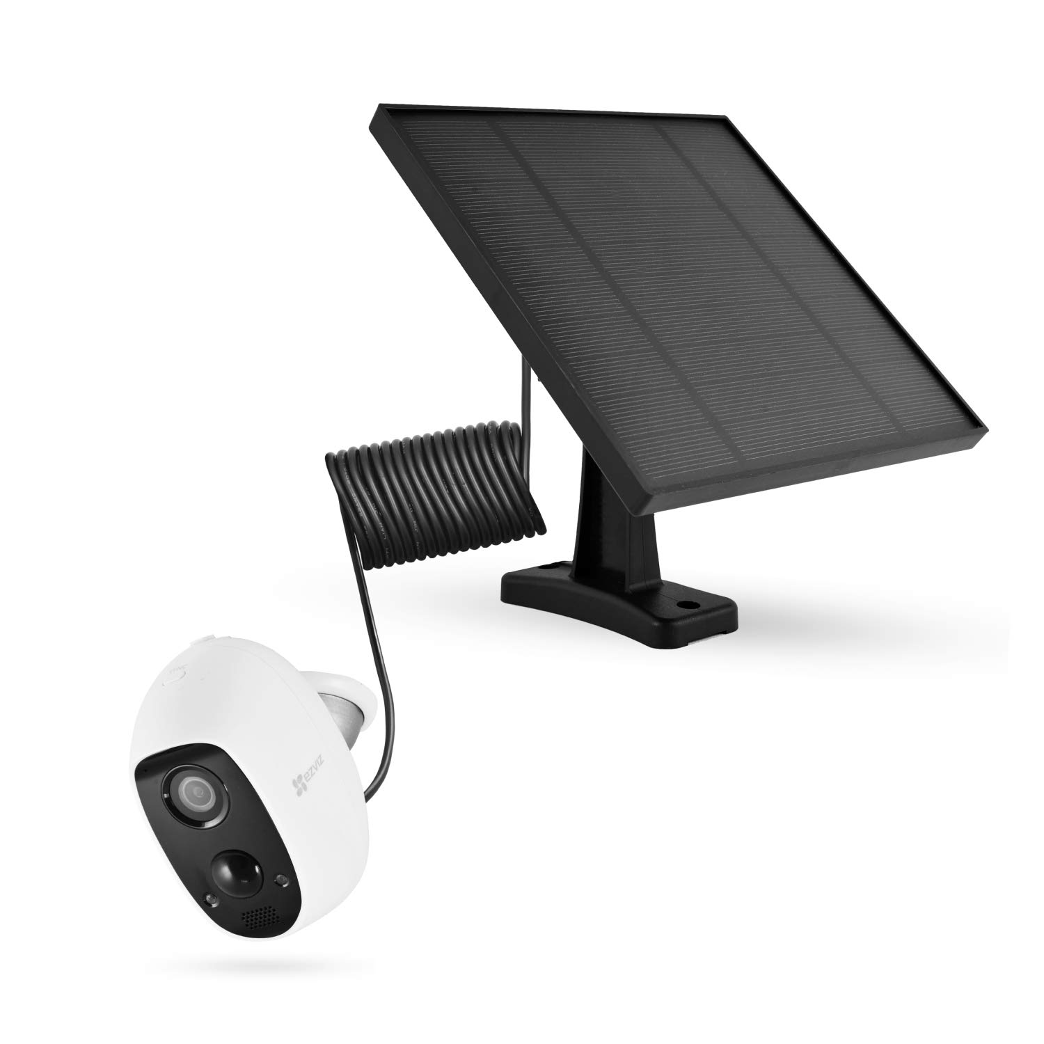 LEICKE Solar Panel for Wireless Outdoor Battery-operated IP cameras, Waterproof, adjustable mount, uninterruptible power supply (approx. 3.60 m cable) Compatible with EZVIZ outdoor cameras e.g. C3A