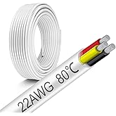 22 Gauge Electrical Wire 3 Conductor, 50FT 22 AWG Stranded Low Voltage LED Cable, 22/3 Tinned Copper Hookup Wire, Insulated 3 Wire Cable, Flexible Power Cable for LED Lamp Lighting Strip Automotive