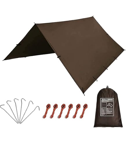 Telo Tenda Campeggio 10x10 Ft Impermeabile | Copertura Pioggia E Sole Per Amaca