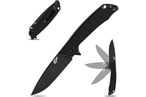 Eafengrow EF223 Folding Knife D2 Blade with G10 Handle Multi Pocket Knife Survival Outdoor Camping Survival (black)