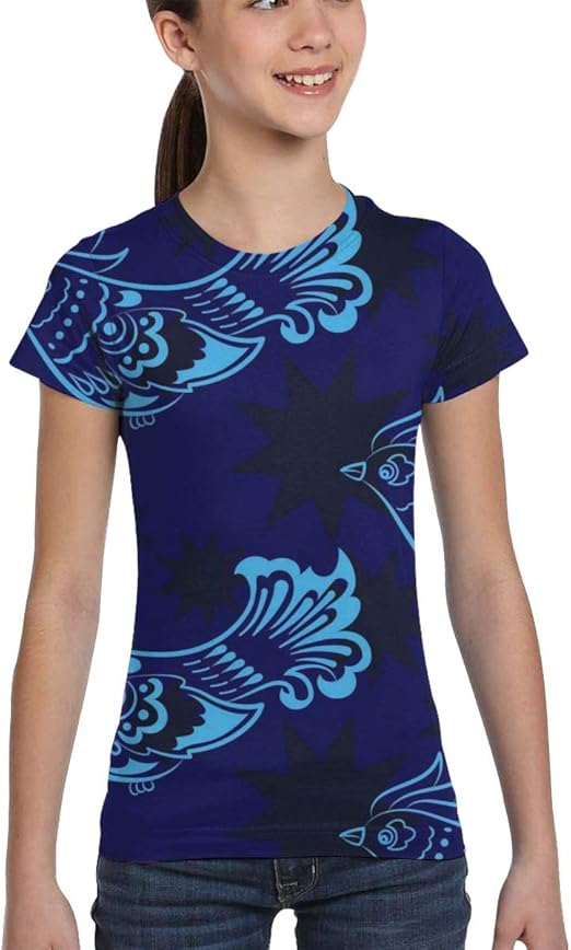 Cute Girls Crew Neck Tee Short Sleeve Shirts T Shirts for Teen Girls 3D