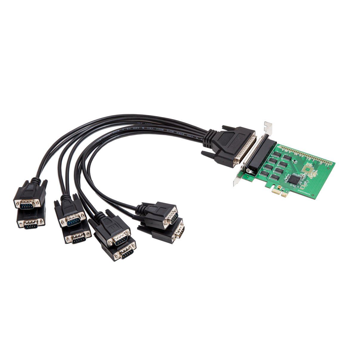 RS-232 DB9 Series 8x Serial (8S) 8 Port PCI-Express 2.0 x1 Card XR17V358 Chipset 16C550 UART